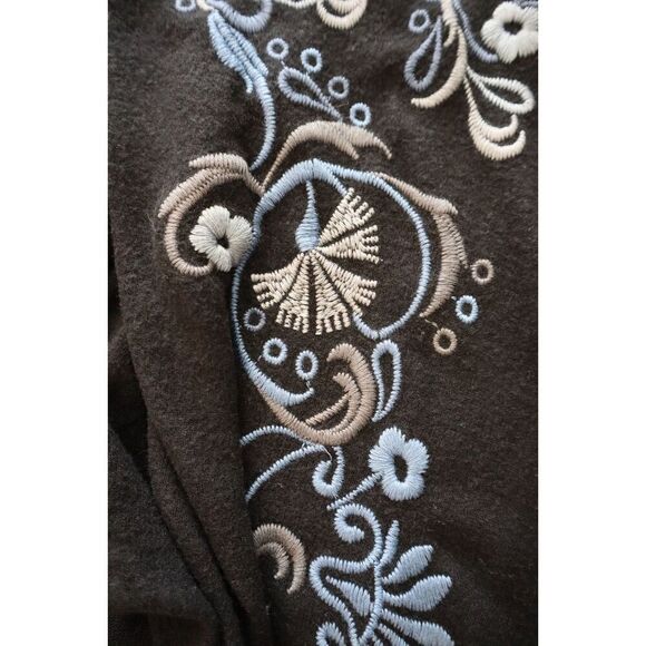 Johnny Was P-41317-F Women's Sz S Black Floral Embroidered Cardigan Sweater - Picture 7 of 8